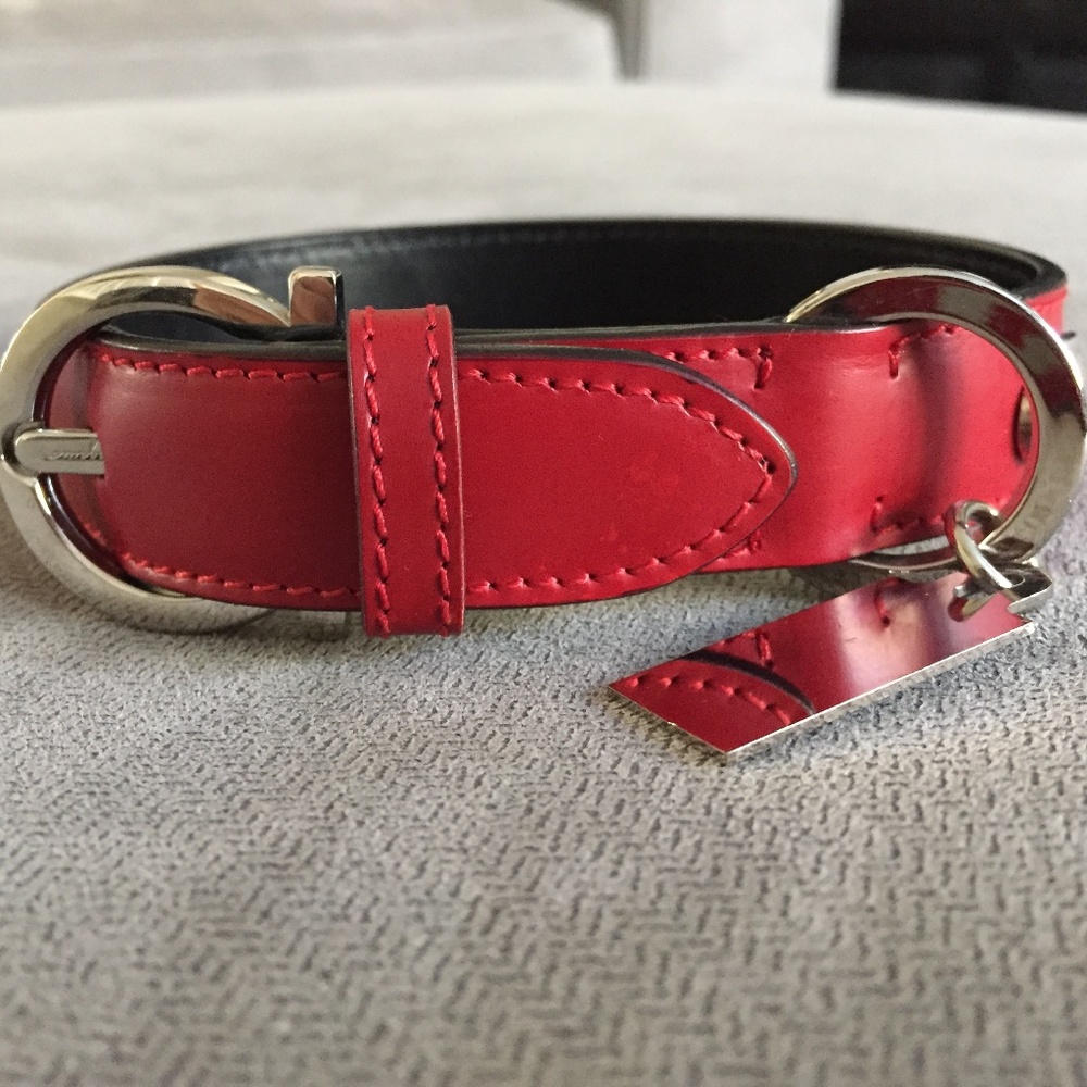 [SALVATORE FERRAGAMO] Ferragamo Dog Red Dog Collar
